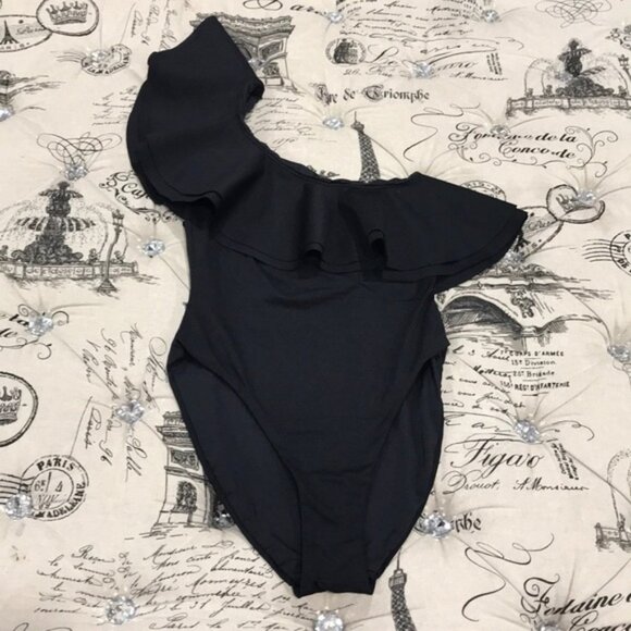 Onia Stella Asymmetrical One Shoulder Ruffled Swimsuit - Picture 3 of 8